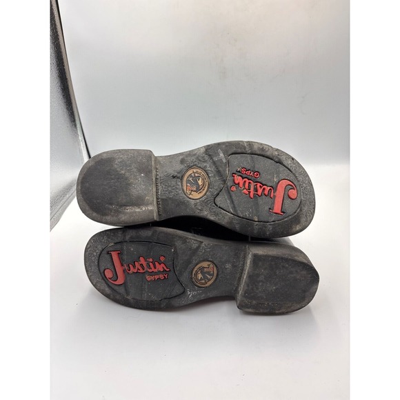 JUSTIN‎ WOMEN'S GYPSY WESTERN BOOTS ROUND TOE Black/Cyan Size 7B - Picture 8 of 9